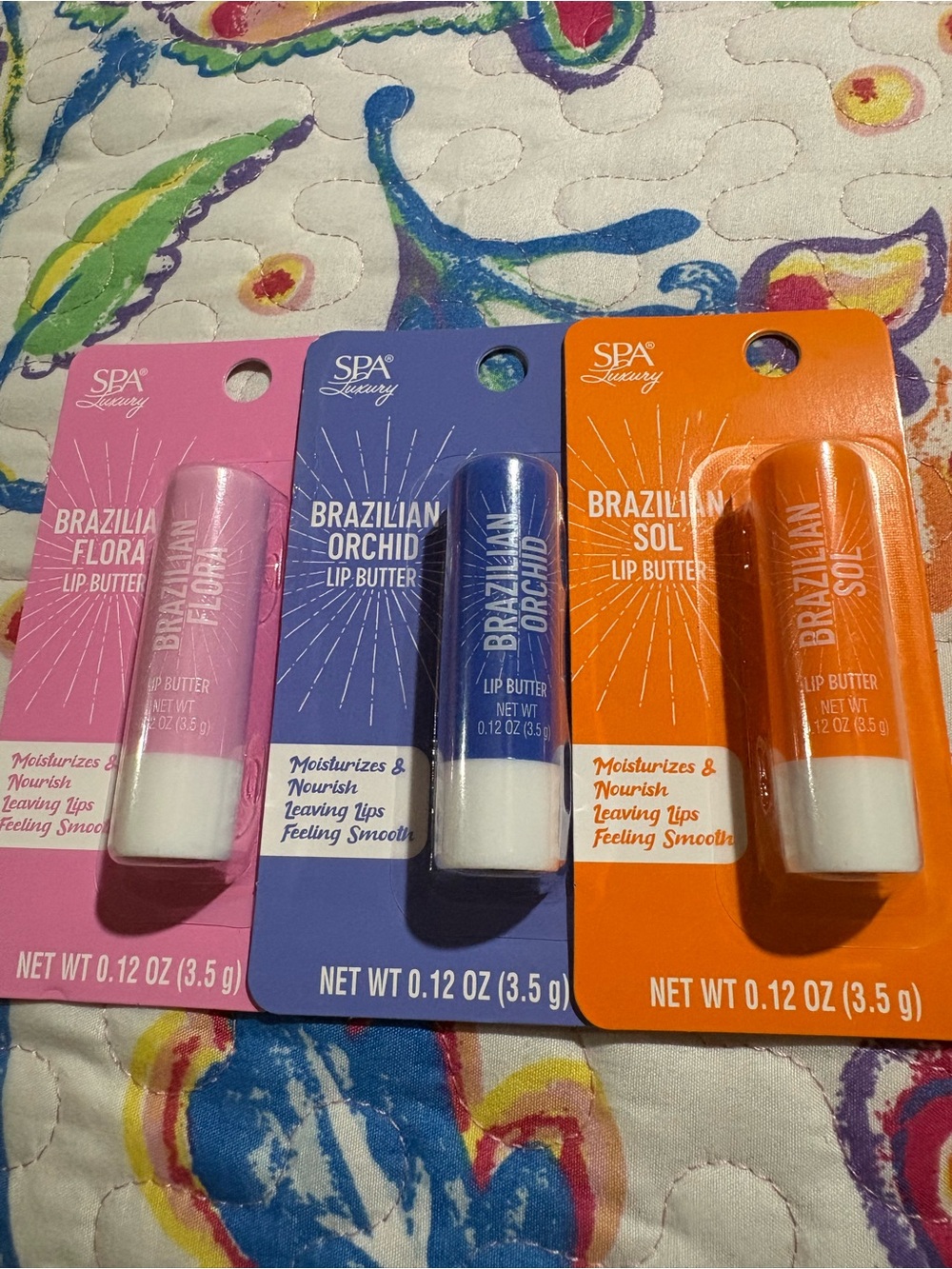 Brazilian Lip Butter Trio — Pink, Blue, Orange